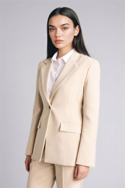 Fitted пиджак жағалы блейзер