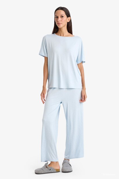 Short Sleeve Top Bottom 2 Piece Pyjamas Set