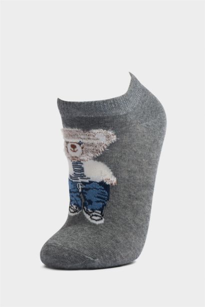 Ayıcıklı 5'li Pamuklu Patik Çorap Erkek Çocuk