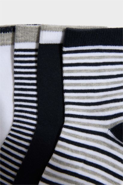 Çizgili 5'li Pamuklu Uzun Çorap Erkek Çocuk