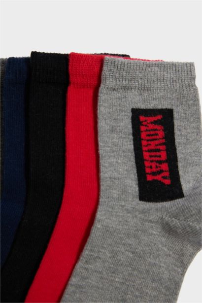 Baskılı 5'li Pamuklu Uzun Çorap Erkek Çocuk