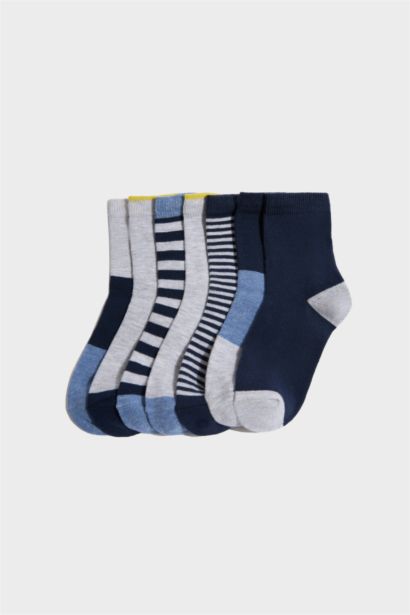 Baskılı 7'li Pamuklu Uzun Çorap Erkek Çocuk