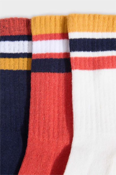 3'lü Pamuklu Uzun Çorap Erkek Çocuk