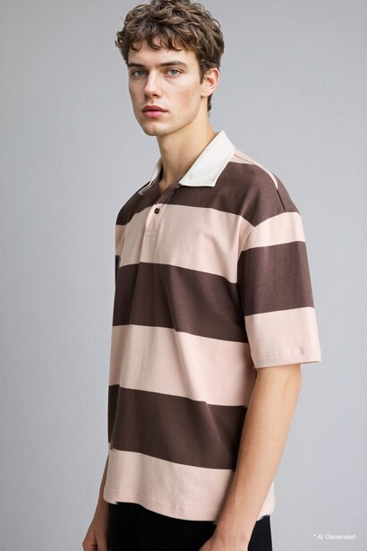 Loose Fit Short Sleeve Polo T-Shirt