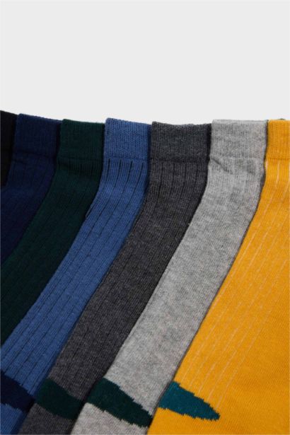 Erkek 7'li Pamuklu Patik Çorap