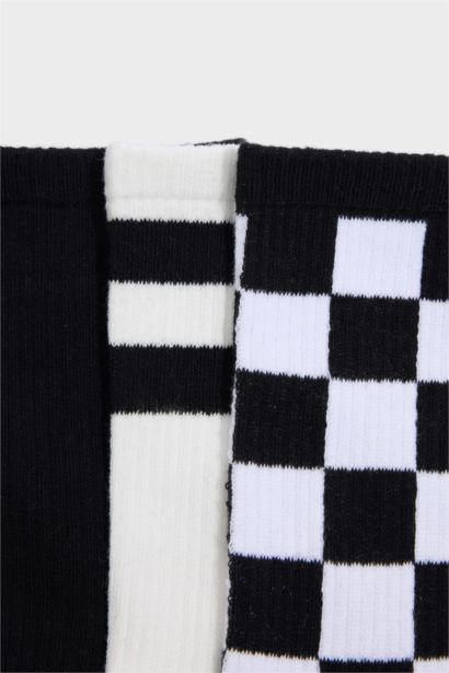 Erkek 3'lü Pamuklu Uzun Çorap