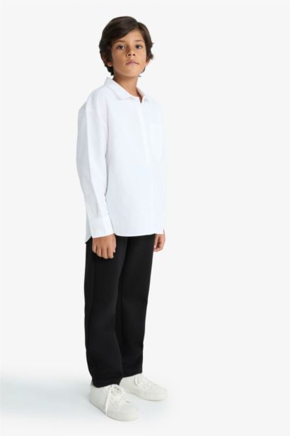 Boy Regular Fit Elastic Waist Standard Leg Trousers