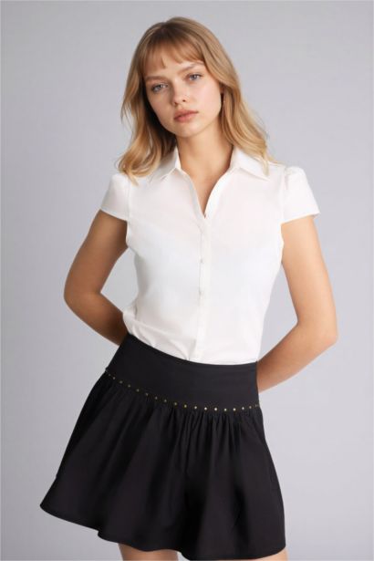 Рубашка с коротким рукавом приталенного кроя dobby для женщин Coool