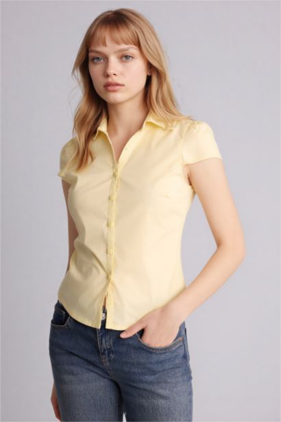 Рубашка с коротким рукавом приталенного кроя dobby для женщин Coool