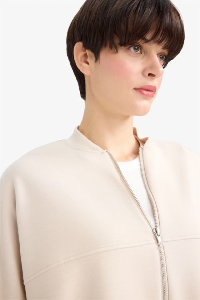 Кардиган из модала с воротником-стойкой