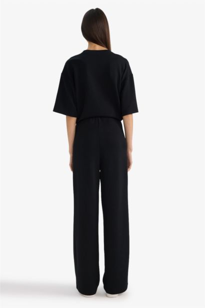 سروال نسيج مشروط قصة مستقيمة