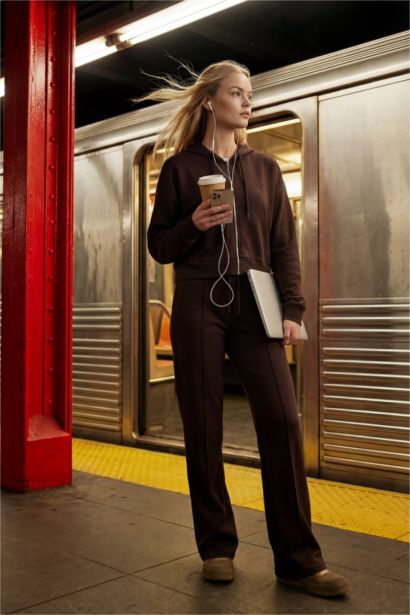 Loose Fit Modal Zip-Up Hoodie