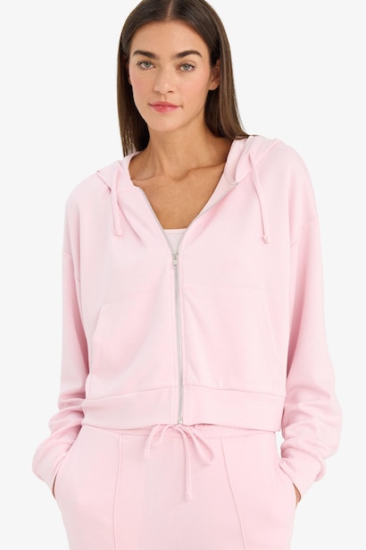 Loose Fit Zip-Up Modal Hoodie