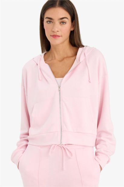 Loose Fit Zip-Up Modal Hoodie