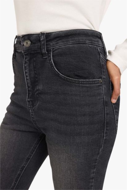 A Cut Denim Trousers Ankle Length