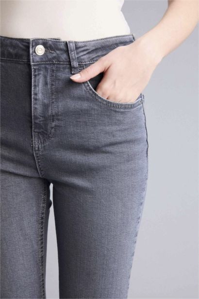 Crop Flare Fıt Yüksek Bel Jean Pantolon