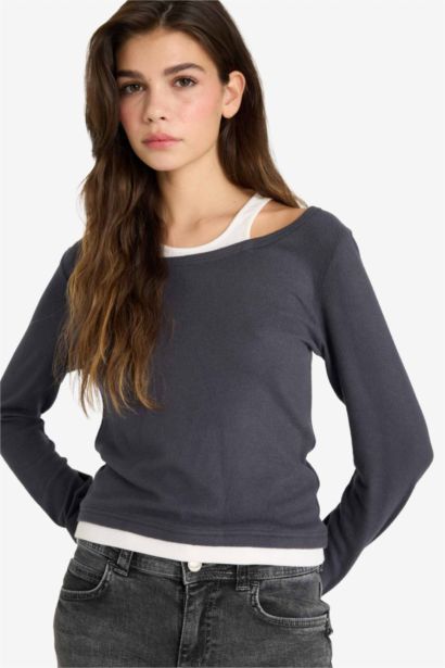 Лонгслив Fitted с круглым вырезом