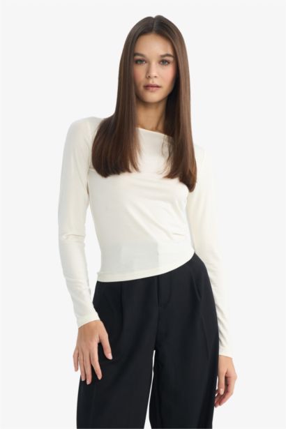 Лонгслив Fitted с вырезом лодочкой