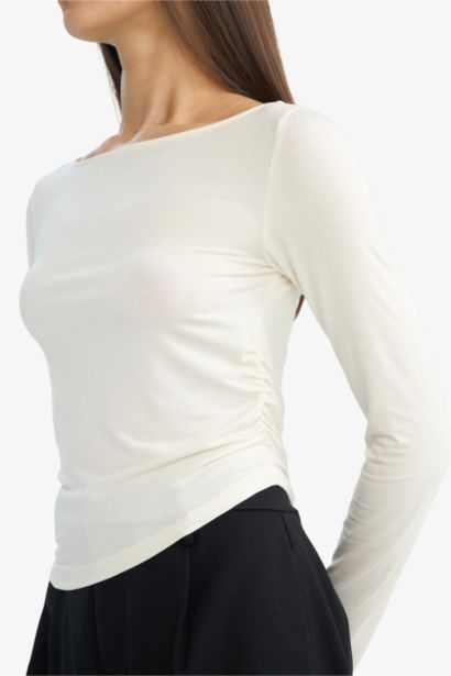 Лонгслив Fitted с вырезом лодочкой