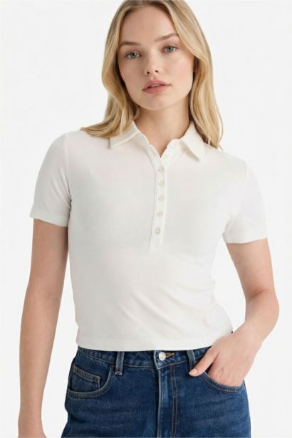 Футболка в рубчик Fitted с коротким рукавом