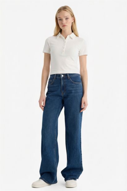 Футболка в рубчик Fitted с коротким рукавом