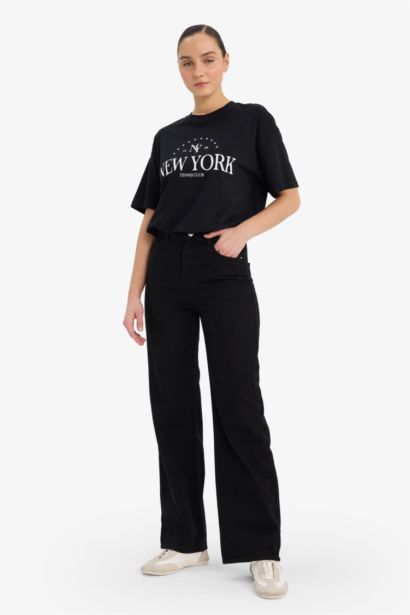 Oversize Fit Printed Crew Neck Short Sleeve Shirt