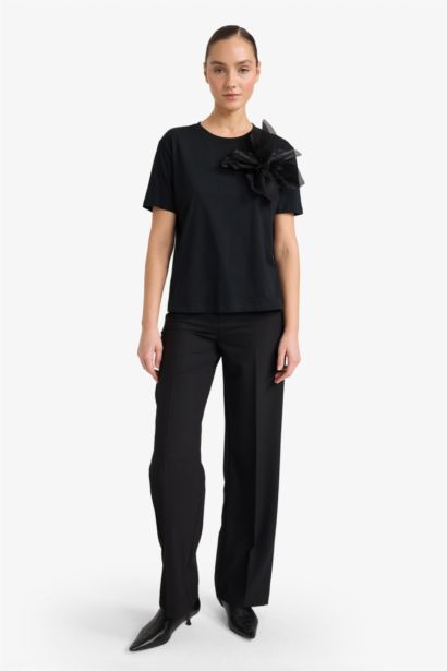 T-shirt à col rond et manches courtes Coupe régulière