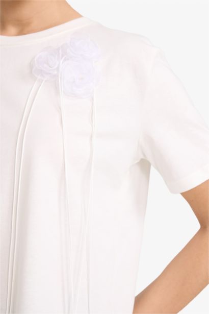 Regular Fit Crew Neck 3D Cotton Short Sleeve T-Shirt