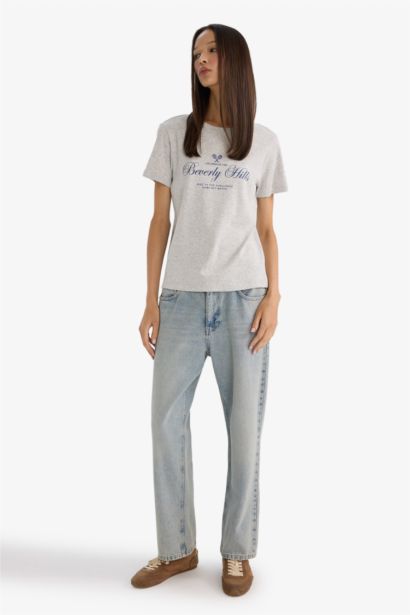 Футболка в рубчик Regular Fit с принтом