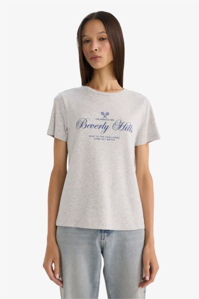 Футболка в рубчик Regular Fit с принтом