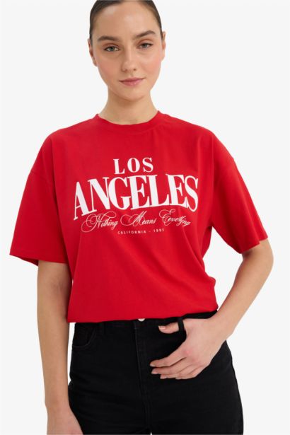 Oversize Fit Printed Crew Neck Short Sleeve T-shirt