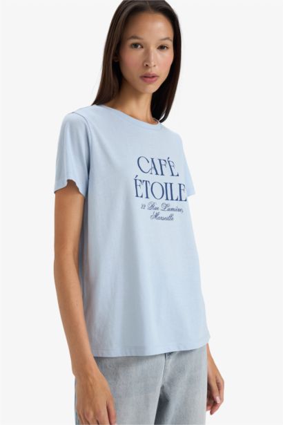 Regular Fit Printed Crew Neck Short Sleeved T-shirt