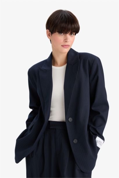 Regular Fıt Ceket Yaka Blazer Ceket