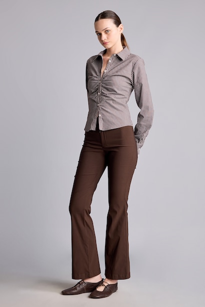 Normal Waist Flare Trousers