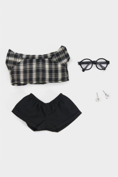 Kadın Siyah-Beyaz Detaylı Giydirilebilir Charm Anahtarlık Kostümü