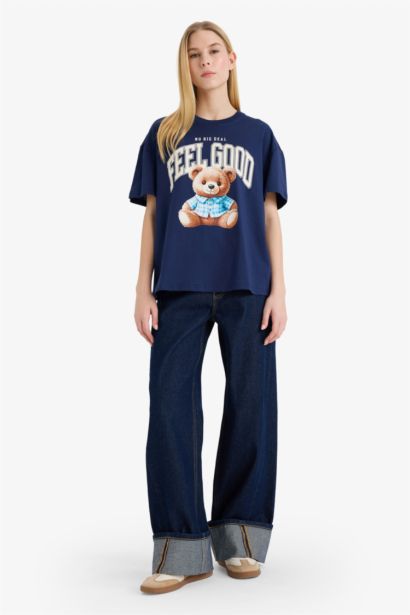 تيشيرت نص ردن اوفر سايز مطبوع