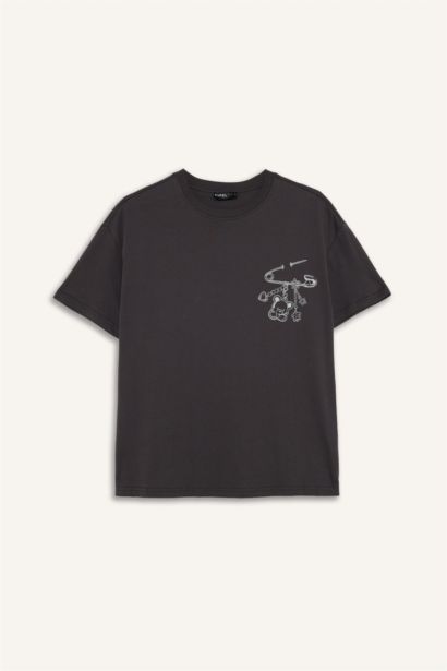 تيشيرت نص ردن اوفر سايز مطبوع