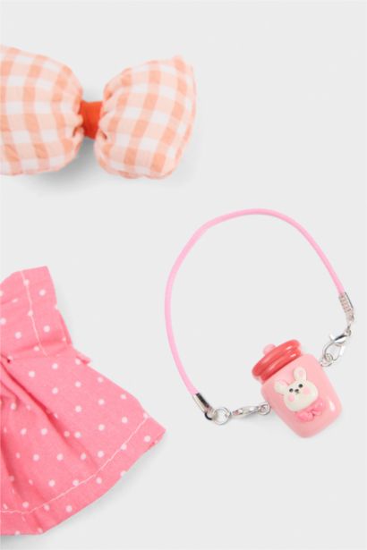 Kadın Pembe-Fiyonk Detaylı Giydirilebilir Charm Anahtarlık Kostümü