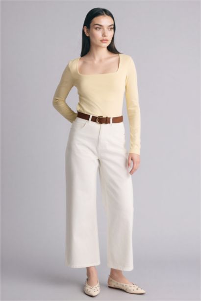 High Waist Culotte Fit Trousers