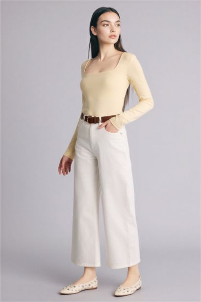 High Waist Culotte Fit Trousers