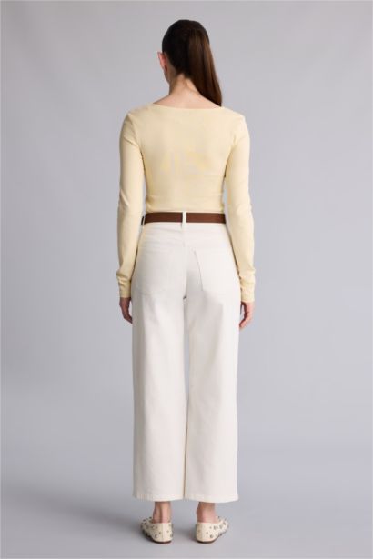 High Waist Culotte Fit Trousers