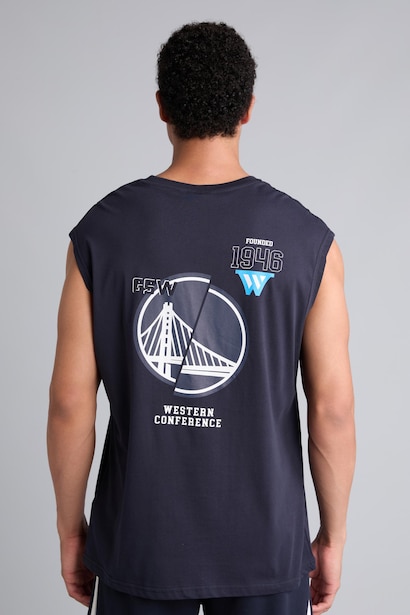 %100 Pamuk NBA Golden State Warrıors Oversıze Bisiklet Yaka Atlet