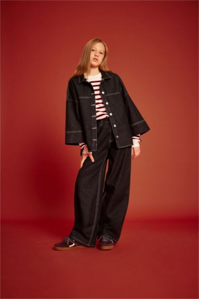 Wide Leg Geniş Paça Jean Pantolon Kız Çocuk