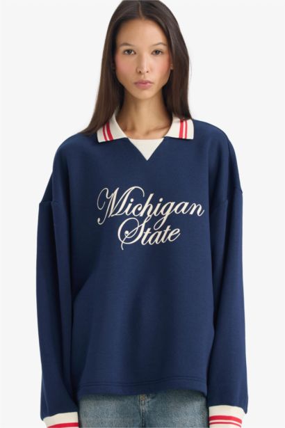 Sweatshirt épais Oversize imprimé à col rond