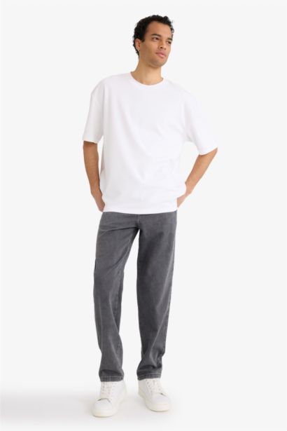 Jean à jambes larges taille élastique