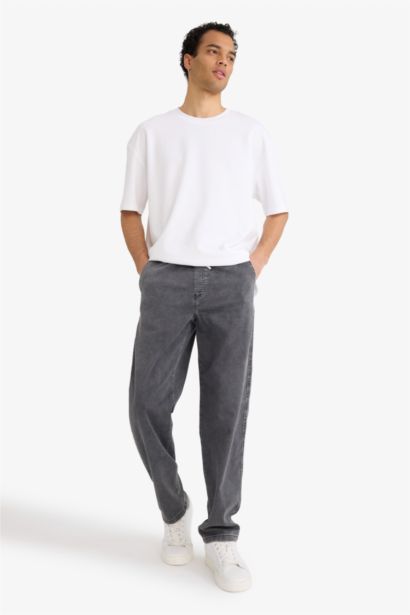 Jean à jambes larges taille élastique