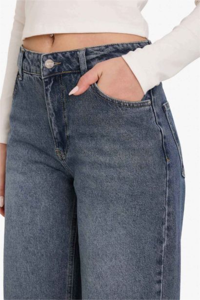 Low Waist Long Washed Jeans