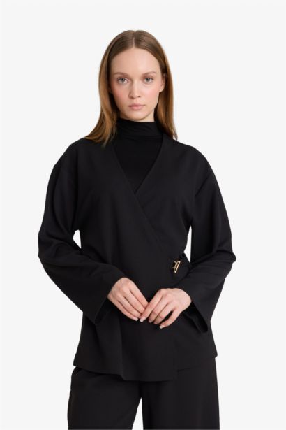 Regular Fit Crepe Long Sleeve Tunic