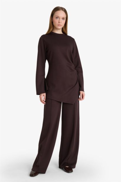 Wide Leg Crepe Trousers