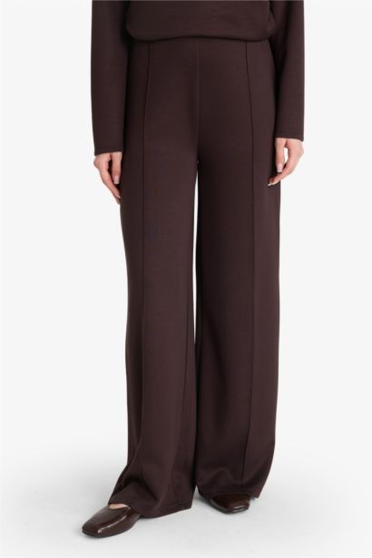 Wide Leg Crepe Trousers